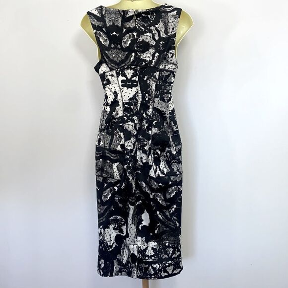 Just Cavalli Dress Black/ White Abstract Sheath Style Silk NWOT U.S.6 - Picture 7 of 10